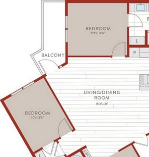Aura Bluffview Apartments B22 Floor Plan Aura Bluffview Apartments B22 Floor Plan